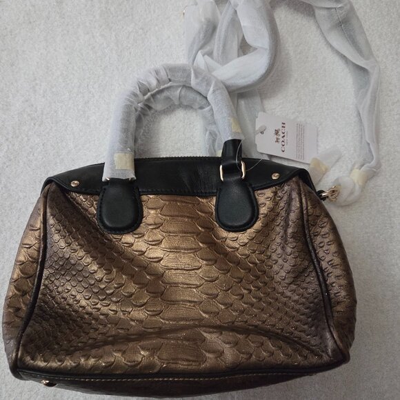 COACH F36657 Baby Bennett Satchel/Snakeskin Embossed Leather Leather Trim - Picture 1 of 4